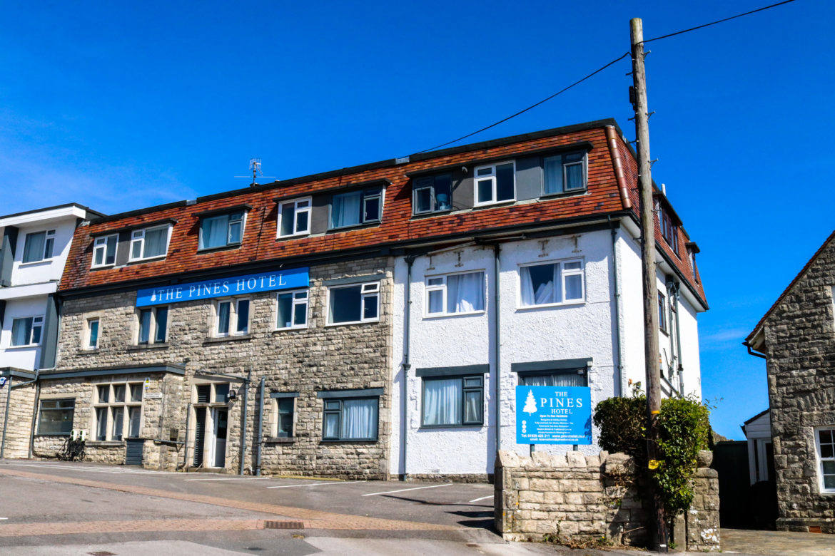 Exterior of The Pines Hotel in Swanage
