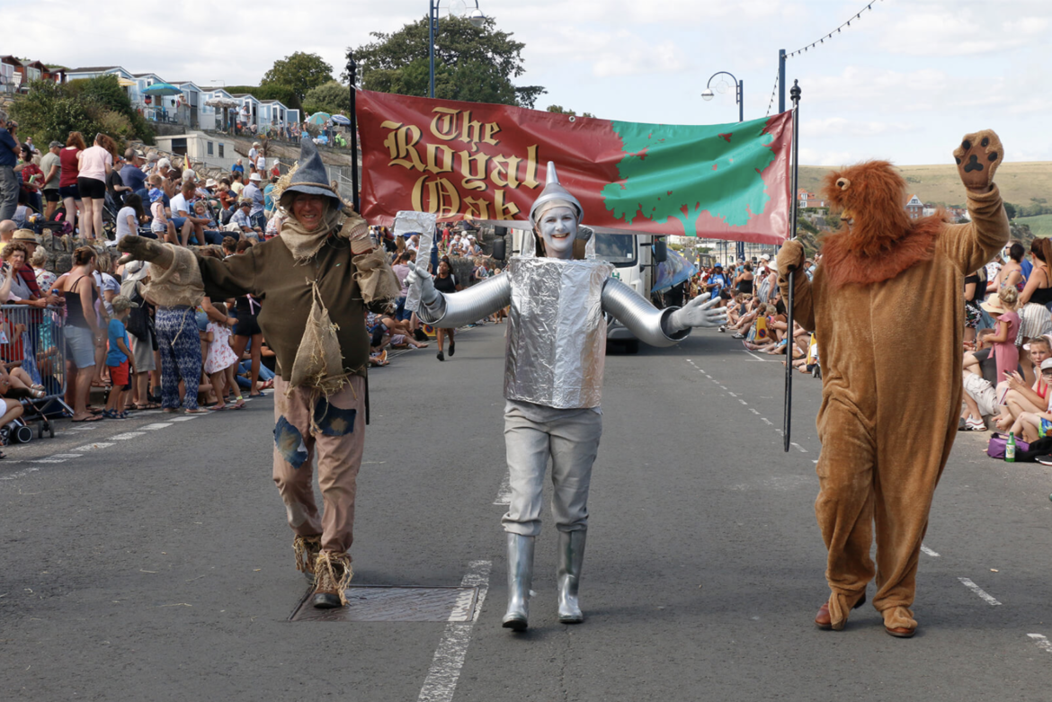 Swanage Carnival parade on Shore Road