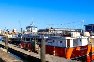 The 'Purbeck Princess' ferry for Brownsea Island Ferry docked at Poole Quay