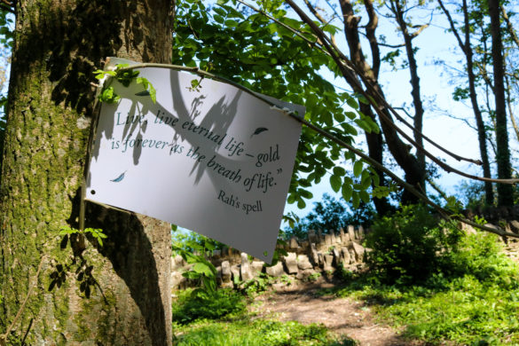 Woodland Clan quote along children's trail, Durlston Castle