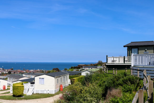 Sea views across Swanage Coastal Park holiday homes