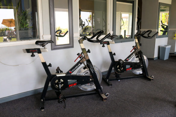 Exercise bikes in the gym room of the Grand, Swanage