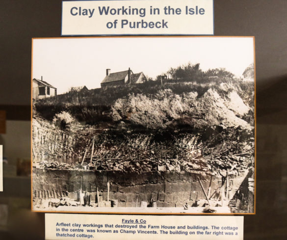 Poster on Purbeck clay mining in Corfe Castle Museum