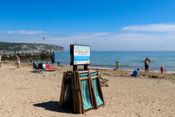 Deckchair hire on the central beach at Swanage