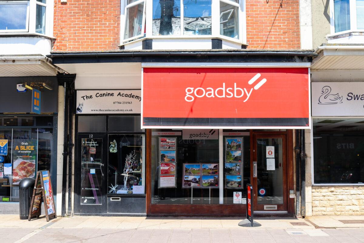 Exterior of Goadsby estate agents in Swanage