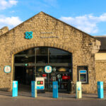 Entrance doors at the Co Op in Swanage town centre