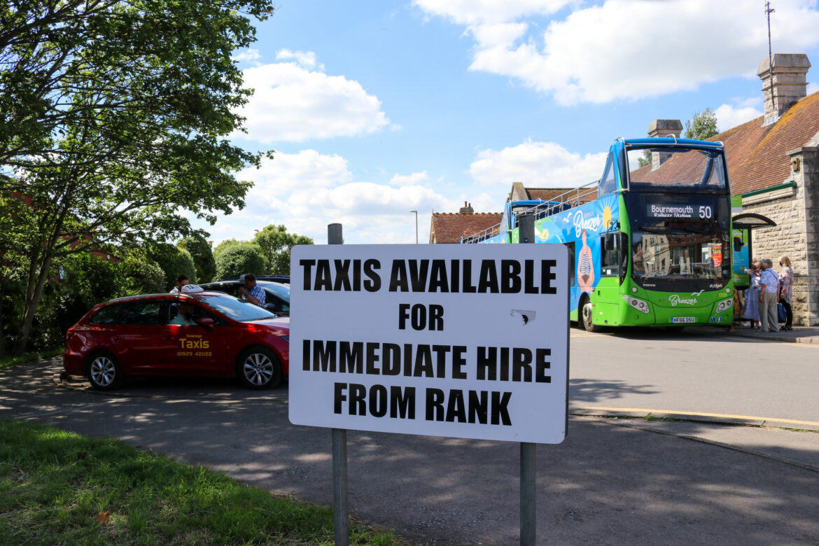 Taxis available for immediate hire, Swanage