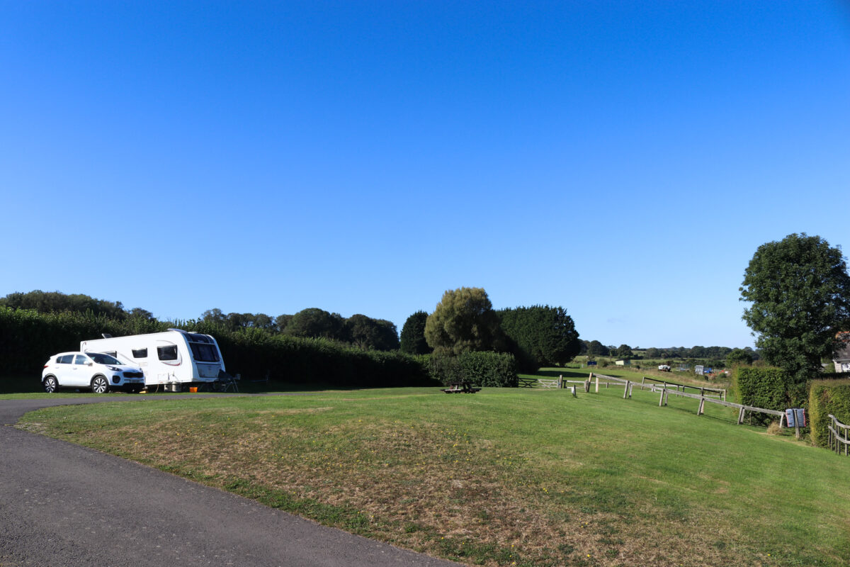 Campsite area at Downshay Farm in Harman's Cross, Swanage