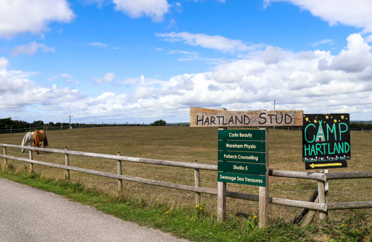 Signage for Camp Hartland, near Wareham