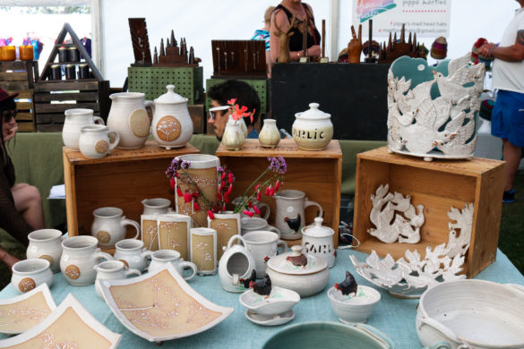 Pottery for sale at the Swanage Folk Festival craft fair