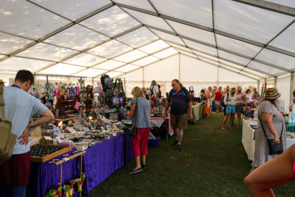 The craft tent on Sandpit Field at the Swanage Folk Festival