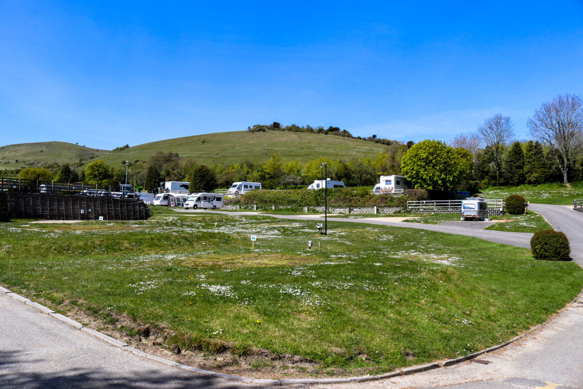 Camping pitches at Ulwell Holiday Park