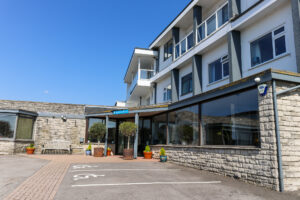 Blue Badge-holders' parking at The Pines Hotel, Swanage