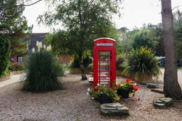 Public phone box for guests of Wareham Forest Tourist Park