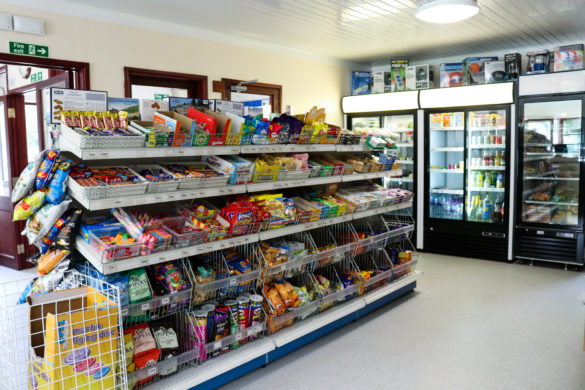 Chocolate, snacks and crisps for sale at Wareham Forest Tourist Park