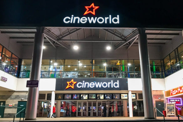 Entrance and steps to Cineworld Cinema at Poole's Tower Park