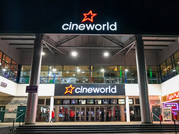 Entrance and steps to Cineworld Cinema at Poole's Tower Park