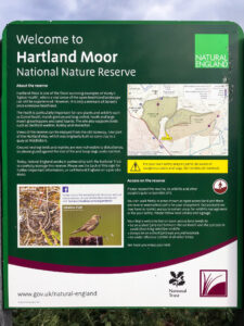 Information sign for Hartland Moor nature reserve near Corfe Castle