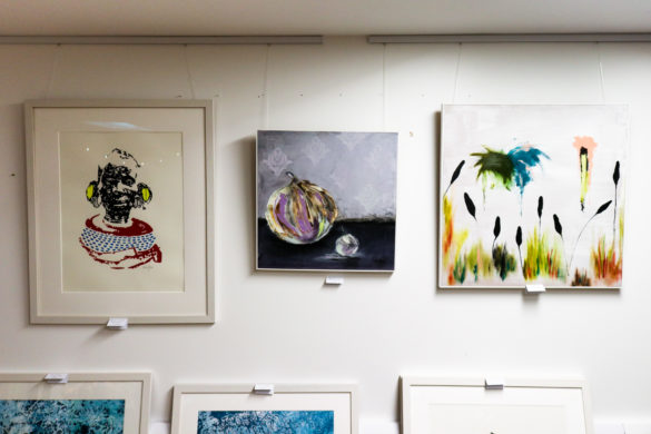 Helen Biles' prints and paintings on display at Hartland Stud