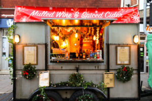 Mulled wine and spiced cider van at Swanage Christmas market