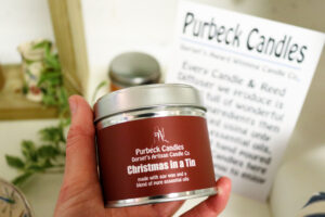 Christmas-scented candle at Hartland Stud by Purbeck Candles
