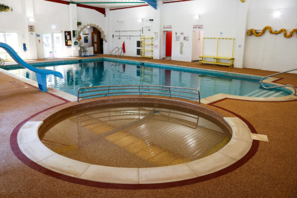 Swimming pool, slide and toddler pool at Ulwell