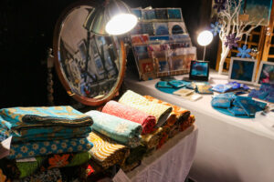 Upcycled sari craft for sale at the Hartland Stud Christmas Fair