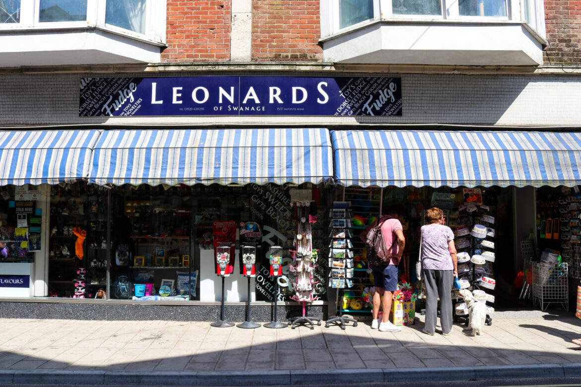 Souvenir and gift shop, Leonards, on Swanage's Institute Road