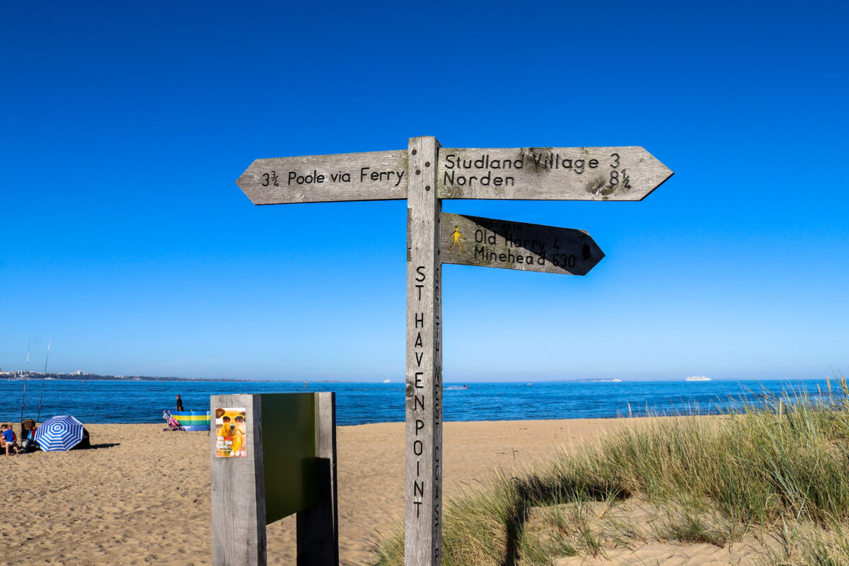 Shell Bay Studland beach sign