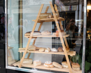 Bread rolls in the window of the Swanage Bakery aka Hayman's
