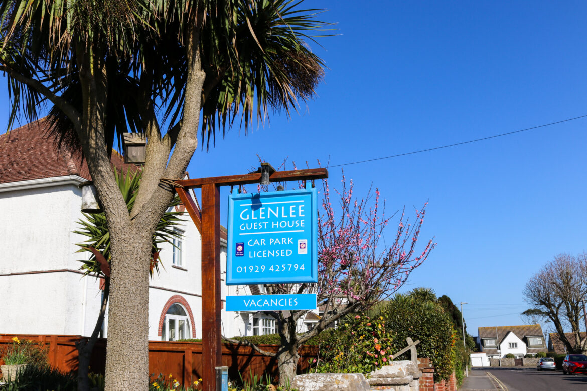 'Vacancies' sign outside Swanage's Glenlee bed and breakfast