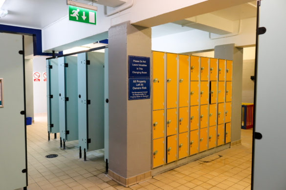 Lockers and changing cubicles, Swanage Bay View Holiday Park