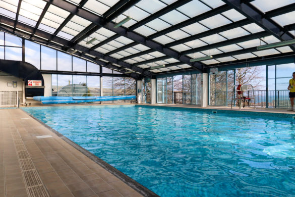 Indoor pool with glass ceiling, Swanage Bay View Holiday Park