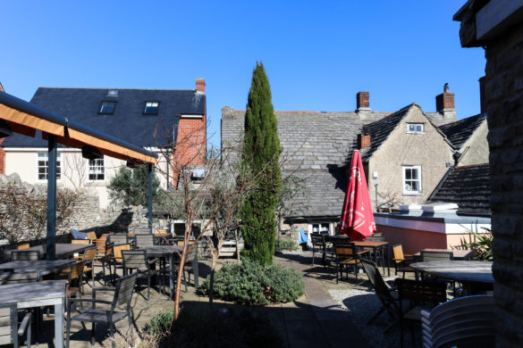Back garden of the Black Swan in Swanage