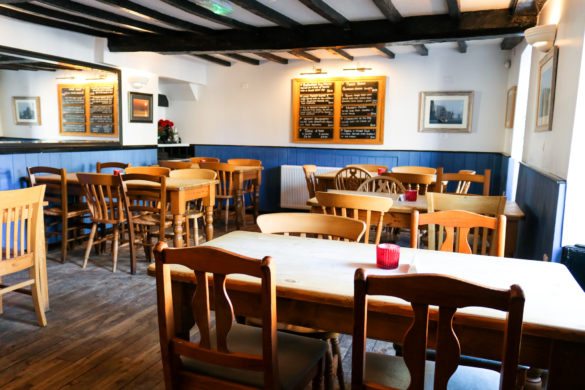 Restaurant seating area at Swanage’s Black Swan pub