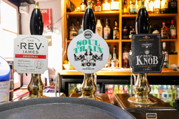 Local ales on sale at Swanage’s Black Swan pub