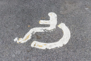 Disabled parking bay signage in Swanage