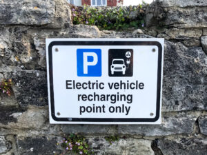 Parking for electric vehicle charging only, Swanage