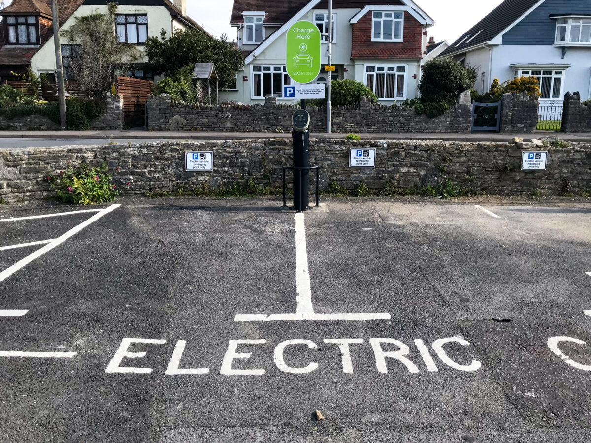 Electric vehicle charging bays, Swanage