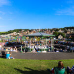 Summer evening performance of Swanage Town Band at the bandstand