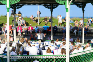 Swanage Town Band and conductor