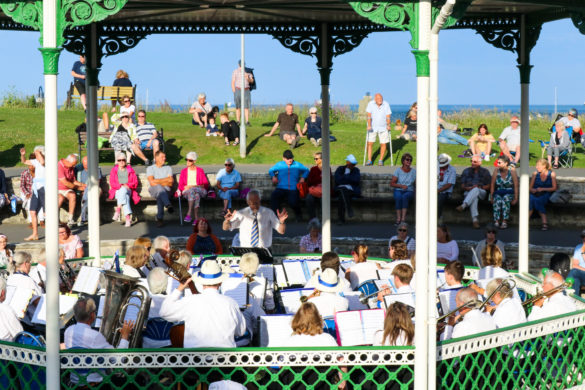 Swanage Town Band and conductor