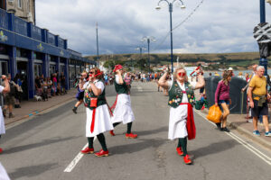 Morris dancers on Shore Road in Swanage