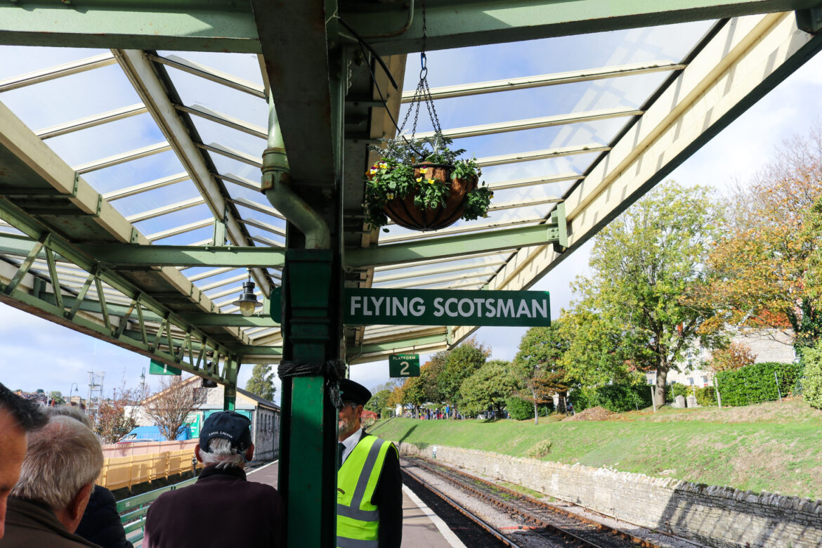 'Flying Scotsman' sign at Swanage Railway Station