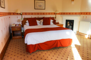 Small fireplace in Purbeck House Hotel bedroom