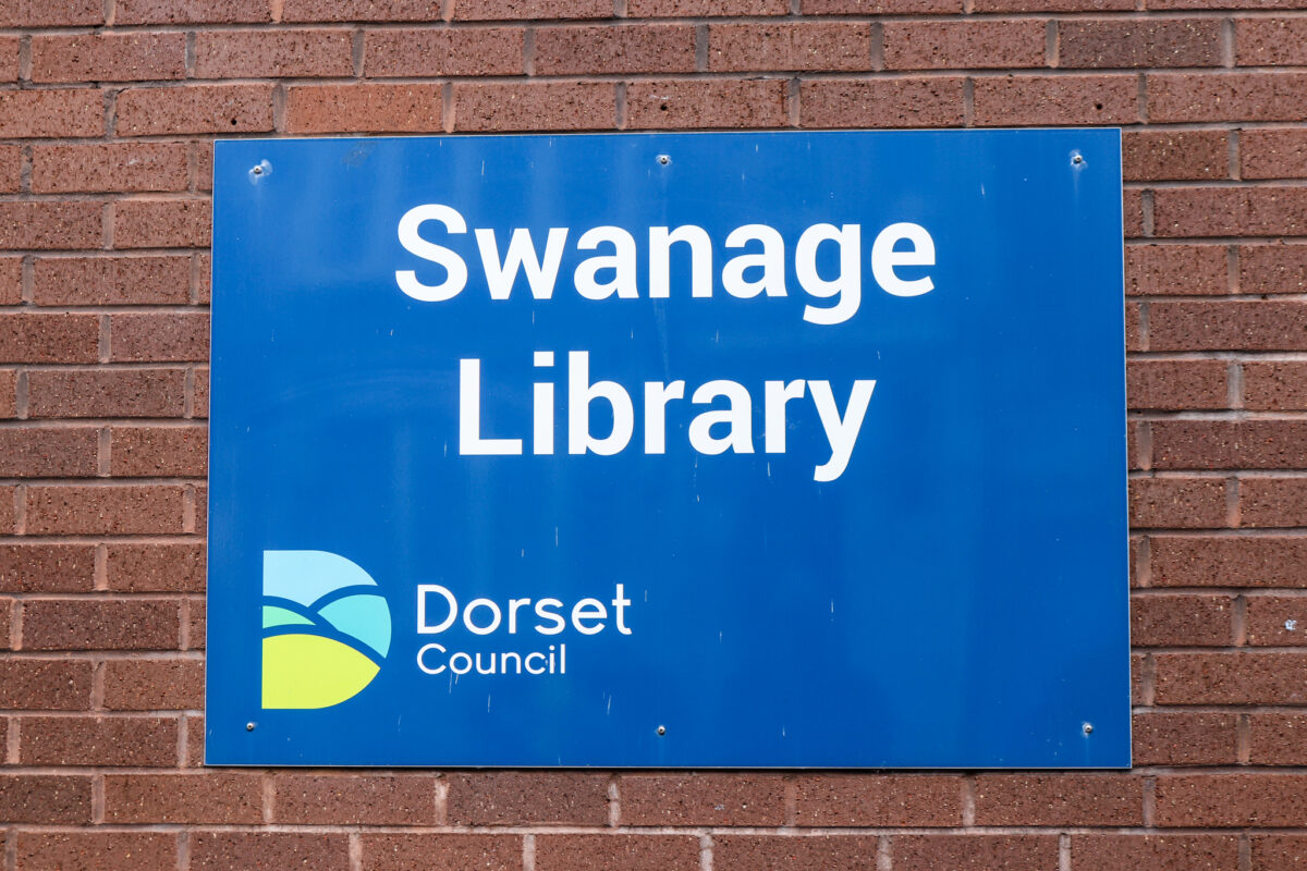 Dorset Council signage for Swanage Library