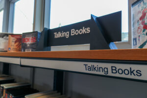 Talking books at the library in Swanage
