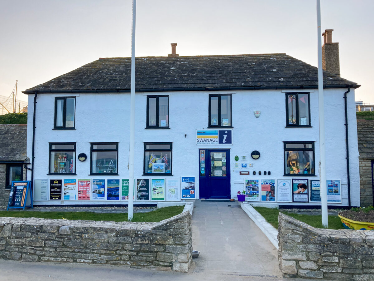 Front view outside the information centre in Swanage