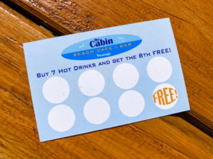 Hot drinks loyalty card at Swanage's Cabin