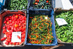 Scotch bonnet & padron peppers at the Swanage Friday Market
